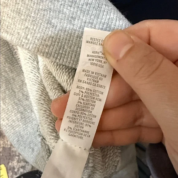 aerie Light Gray Quarter-Zip Cropped Sweatshirt - Picture 5 of 8